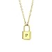 Ailiessy Lock Initial Necklaces Stainless Steel Padlock Letter Pendant Necklace for Women Personalized Jewelry P