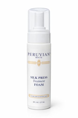Peruvian white Silk Press Treatment Foam – Smoothing Treatment for Natural & Relaxed Hair,...