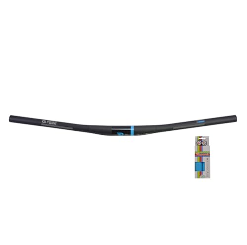 HTDRE Manillar de Bicicleta, Manillar de 31,8 mm, Manillar de Fibra de Carbono Completo, Manillar de Bicicleta de montaña, Manillar Plano (Azul, 720 mm)