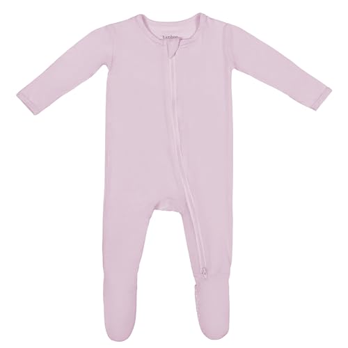 Bamboo Little Soft Baby Footie Pajamas, Baby Clothes, Newborn Sleepers, 95% Viscose and 5% Spandex, Lush Lavender, 0-3 Months