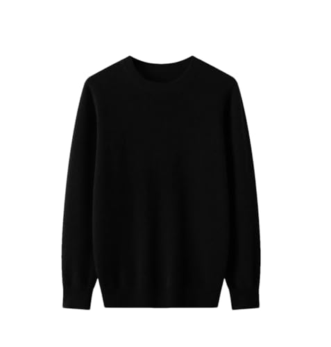 REHJJDFD Men's Wool Sweater Long Sleeves Round Neck Knitted Warm Pullover Business Casual Jumper