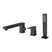 Badkuip Douchekraan Set Messing Bad Kraan Warm & Koud Kranen Mixer met Handheld Waterval Badkraan, Chrome Set Badkuip Douchekraan Set Messing Bad Kraan Warm & Koud Kranen Mixer met Handheld Waterval Badkraan, Chrome Set