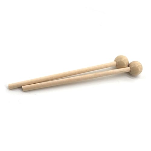 Baquetas de percusión con mango de madera color beige miniatura 3