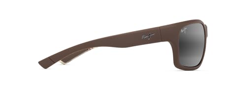 Maui Jim Men's Ano NUI Rectangle Sunglasses, Matte Solid Brown/Neutral Grey Polarized, Large3
