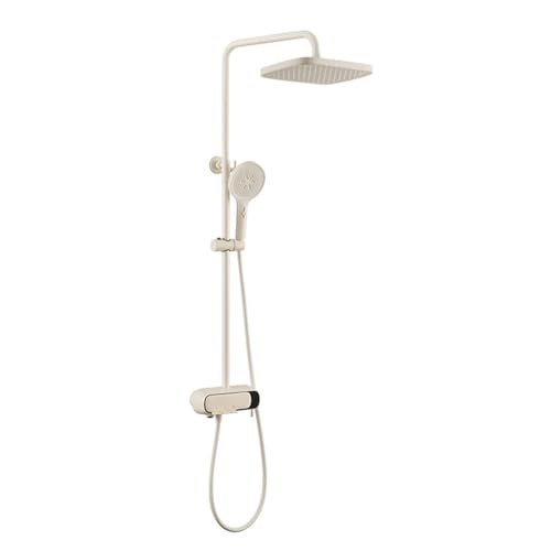 Sistema de Ducha de baño con Efecto Lluvia Ornaments con caño de bañera, Cabezal de Ducha de Lluvia con combinación de Mano, Juego de Grifo de Ducha con Teclas de Piano, W