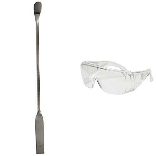 bochem 3214 Cuchara Espátula, 18/10 Acero, 210 mm de largo, 12 mm ancho (1 unidades) & KS Tools 310.0110 Gafas de protección con montura fija Cover