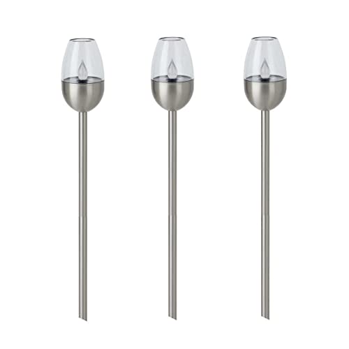 Garden Mile 4 x Flame Effect Solar Torch Lights with LED Flame Effect Waterproof Garden Stakes for Outdoor Yard Pathway Driveway Porch Patio Landscape Lawn Security Lighting Decor Pathway Lighting - Image 2