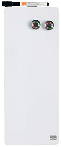 Nobo Tiras Magnéticas Adhesivas Blancas, Sin Marco, Borrado en Seco, Fácil de...
