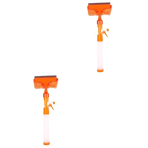 minkissy 2pcs Multi-function Window Cleaner Spray Wiper for Streak Glass for Home Car and Bathroom Use Orange