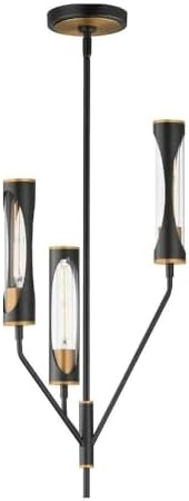 Maxim Lighting 16173CLBKAB Regent - 18W 3 LED Pendant-26 Inches Tall and 14 Inches Wide, Finish Color: Black/Antique Brass
