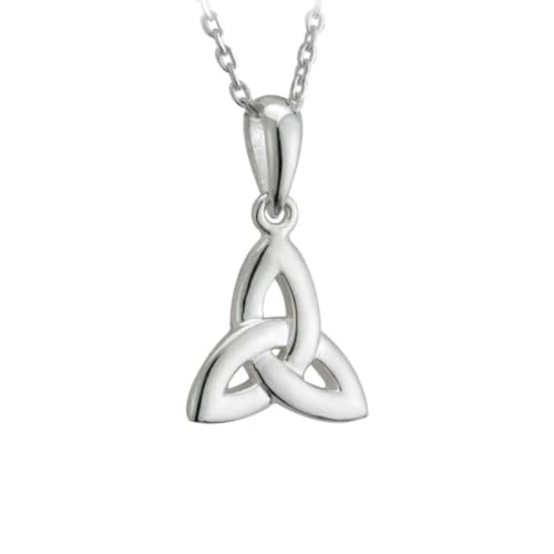 Solvar Womens Trinity Knot Necklace Sterling Silver Irish
