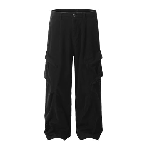 Men's Pants American Retro Workwear Multi-Pocket Loose Casual Straight Leg Commute Trousers3