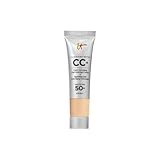 IT Cosmetics, Base de Maquillaje, Tratamiento Antiedad e Hidratante con SPF50+, Cobertura Total, Acabado Natural, 12 Tonos Disponibles, Medium, YSBB CC+, 12ml