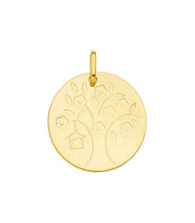 Médaille Or Jaune 750 Arbre de Vie au design prestige et finition joaillerie