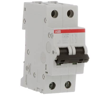 Circuit Breaker;Miniature;DIN Rail Mount;C Curve;2 Pole;63A