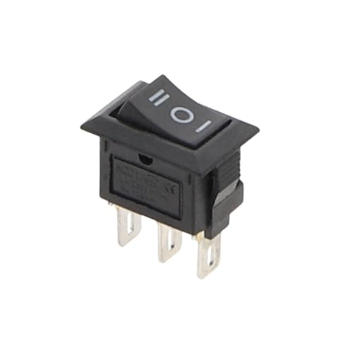 MCQWOMFQAK Push Button Switchs 10x15mm SPST 2/3Pin 3A 250V KCD11 Snap-in on-Off on-on Rocker Switch 10MM*15MM Black Red and White xiaguolingsm(3D3P-Black,One Size)