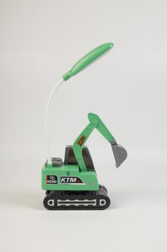 Image of Lexton 12 Inch Rechargeable Excavator Desk Lamp | LED Study Table Lamp with USB Charging Port, 360 Rotatable Neck, Phone Holder, Pencil Sharpener, Storage Box & ON /Off Button for Kids