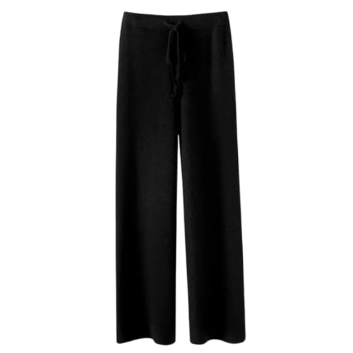 Women's Winter Wool Stretch High Waist Straight Loose Wide Leg