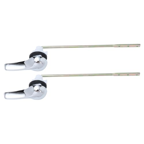 MOBUTOFU Manija del Tanque del Inodoro Metálica, 2 Piezas, Barra Flexible de Hierro, Color Plata, Compatible Mecanismos de Descarga para Baños y Aseos