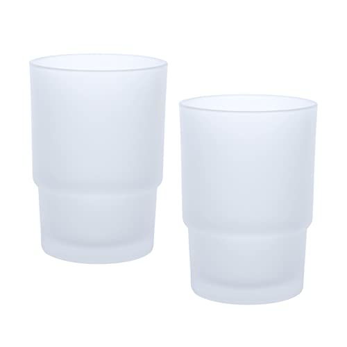 Topsky Lot de 2 gobelets en Verre pour Brosse à Dents pour, Porte-Brosse à Dents, gobelet Salle de Bain, Accessoires de Salle de Bain