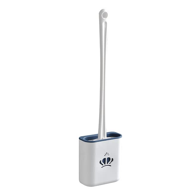 Brosse de nettoyage de toilette en silicone anti-goutte à long manche ergonomique