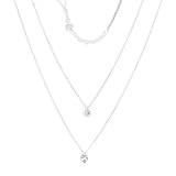 Golders Elegantes Damen Collier 925 Sterling Silber zweireihig mit Herzchen und Zirkonia...