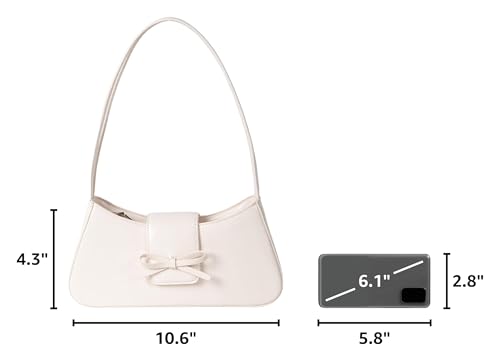 Image of Shoulder Bag for Women, Hobo Handbags Trendy Y2K Purses Patent Leather Clutch Bag Cute Bow Purse