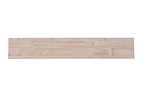 mywoodwall Non-Toxic DIY Wood Wall Paneling Brushed Grain Collection, Timeless Design, 100% FSC Certified Real Wood, Peel/Press Easy Installation, Antique White, 10.1sqf (7 Panels - 35-7/16" x 5-7/8")