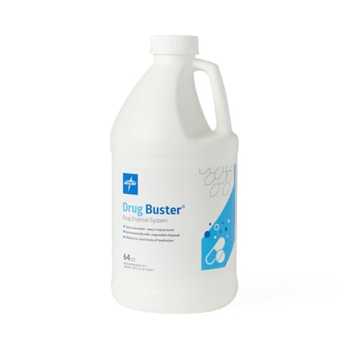 Medline Drug Buster Drug Disposal System 64 oz bottle used for pill disposal destroys prescription medications safely and safe disposal of medications