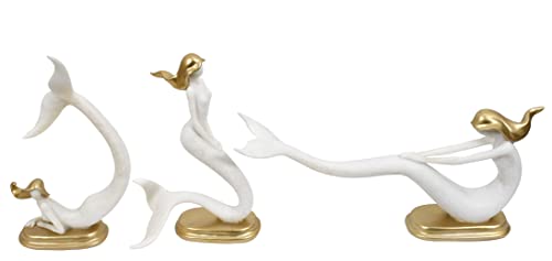 Set de 3 estatuas de sirenas del mar miniatura 4