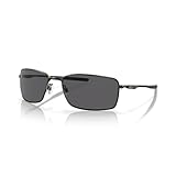 OAKLEY Square Wire OO4075 407504 60MM Carbon/Grey Polarized Rectangular Sunglasses for Men+ Bundle Accessory Leash Kit, Microfiber Pouch
