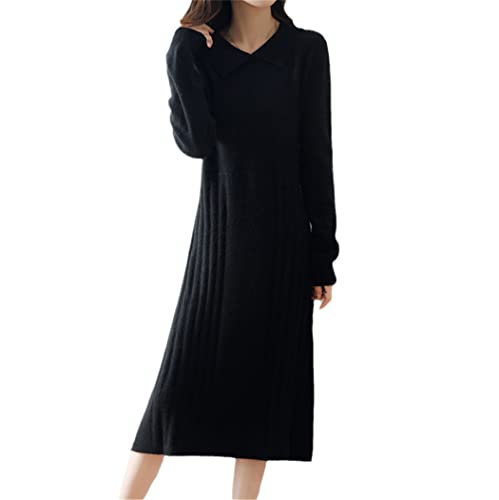 Pull long en laine haut de gamme col polo élégant