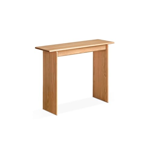 Mesa consola estrecha para entrada moderna y mueble delgado de salón en madera 2