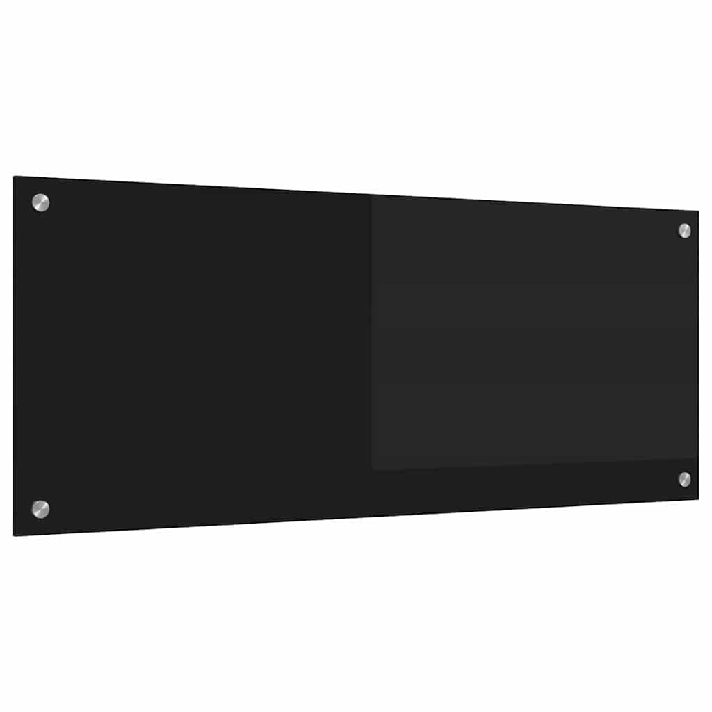 vidaXL Kitchen Backsplash Black 100 x 40 cm Tempered Glass, Stylish Kitchen Design: Durable Glass Backsplash, Heat-Resistant Wall, Modern Culinary Aesthetic for Home Renovation