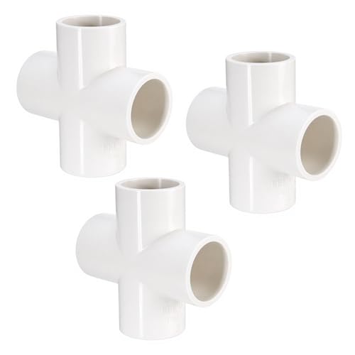Image of DEHRAN 3 /4 Inch(25mm) UPVC Cross Tee Joint | High Strength Pipe Fitting for Water Distribution & Irrigation Pipes