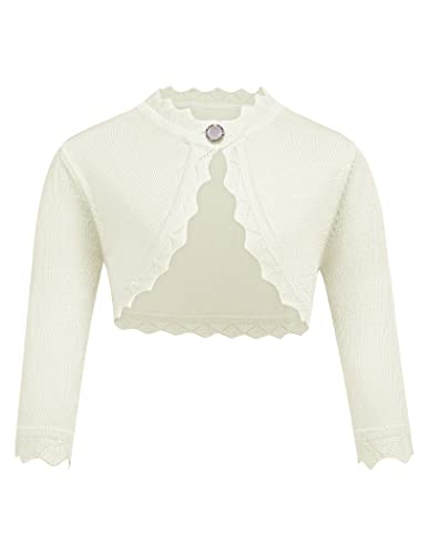 trudge Chaqueta de punto para niña, básica, bolero, manga larga, para vestido de comunión,...
