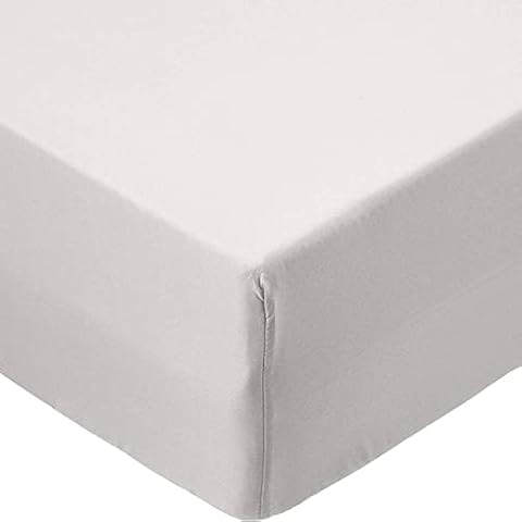 Fitted Sheet 30 cm 12 Inch Deep Pocket - Non Iron Easy Care Soft Brushed Microfibre Fabric Shrinkage and Fade Resistant, Single - Silver Cover