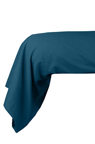 Lovely Casa - Taie Traversin - Modèle Cottage - Petrole - 45x185 cm - 100% Coton T3A480003 Cover