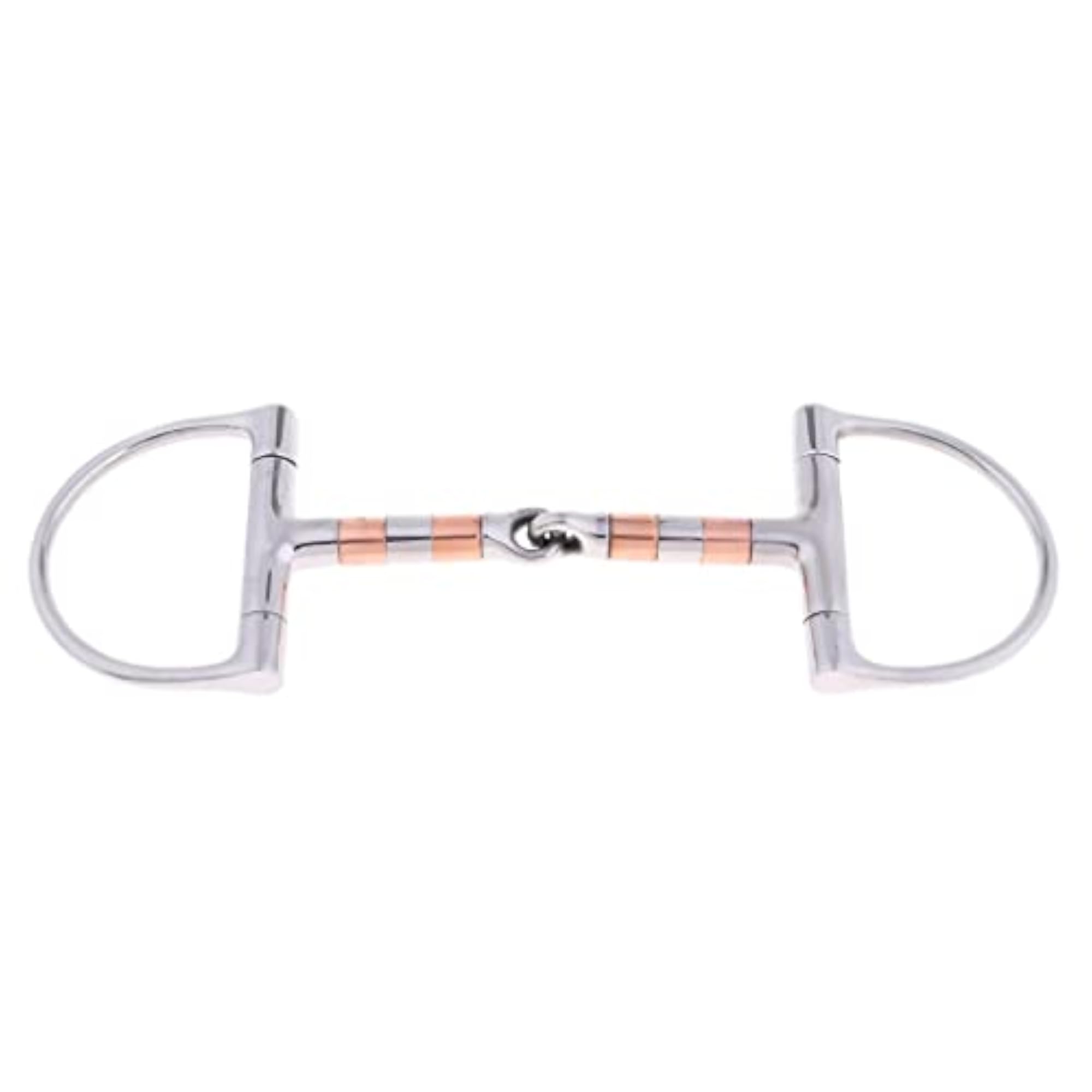 Stainless Steel D-Ring Snaffle Bit with Copper Rollers