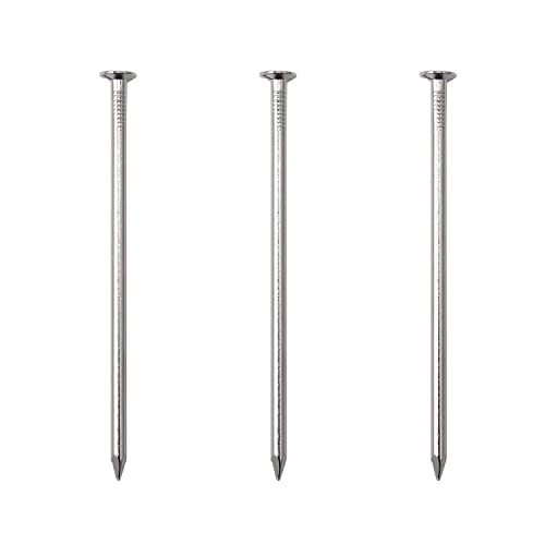 Image of JEGONFRI 25PCS 4 inch Nickel Plated Flat Head Nails for Hanging, Wood Nails