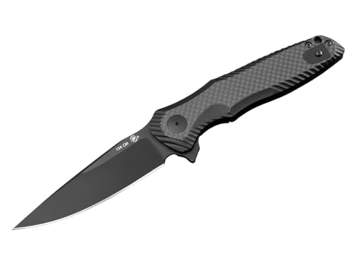 Spartan Blades Field Grade Poros Folding Knife Carbon Fiber/Black G10 Drop Point Black | 9 Inches Overall Length 3.875 Inches Blade 5.125 Handle | SFBL11CF