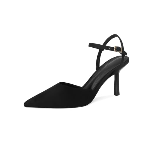 SOVANYOU Women's Pumps Closed Pointed Toe Heels for Women Ankle Strap Sexy Stiletto High Heels Wedding Party Dress Shoes