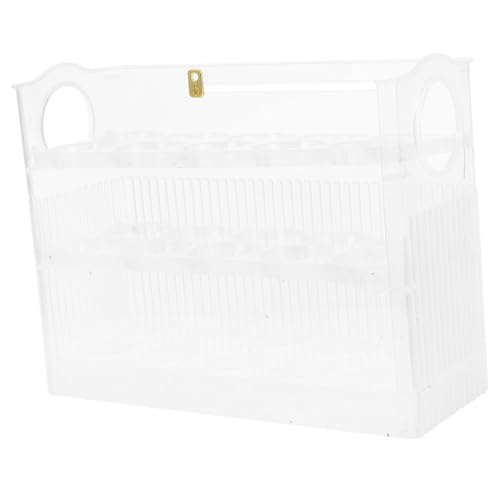 卵保存箱 PP製 ? 3層設計で大容量 収納 スタンド 冷蔵庫 サイドドア 収納ラック 整理整頓 取っ手付き 再利用可能 (ホワイト)