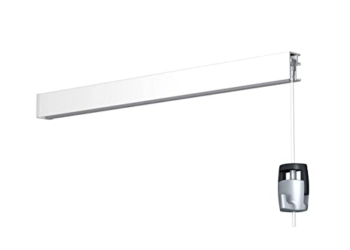 Image of Art Hanging Gallery Rail System 6.5ft Long 2 4.9ft Perlons 2 Adjustable Hooks