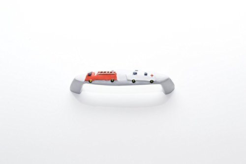 Preisvergleich Produktbild Griff Möbelgriff Schrankgriff Kinder Motiv "Feuerwehr und Krankenwagen" BLA = 64mm