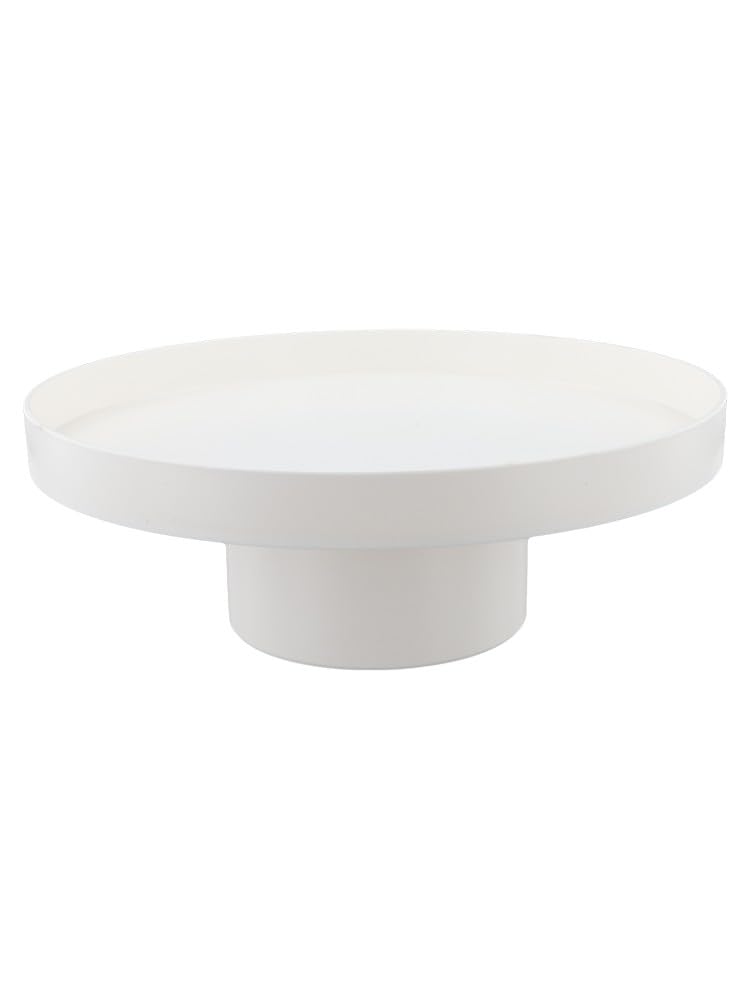Bandeja redonda acrílica para té y bebidas, bordes lisos, antideslizante, perfecta para cocina, dormitorio, sala de estar, bandeja decorativa blanca para servir