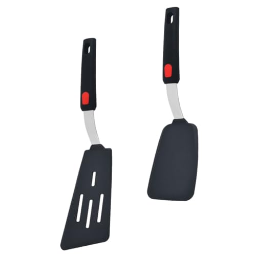 GALPADA 2個 耐熱シリコン製スパチュラ 点入り 料理用調理道具 吊り下げ付き 水切り機能 キッチンガジェット 家 飲食店対応