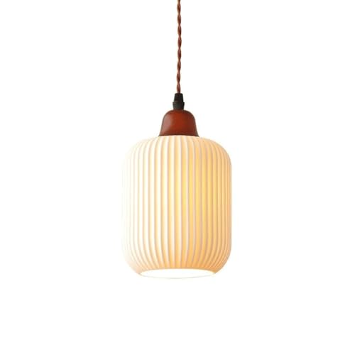 Lustre en verre opalin et finitions bois scandinave haut de gamme