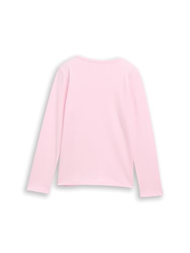 TOM TAILOR Mädchen 1048661 Kinder Langarmshirt mit Print, 13233-Peachskin, 128/134