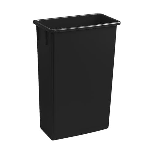 Image of 23 Gallon Slim Rectangular Garbage Can - Black